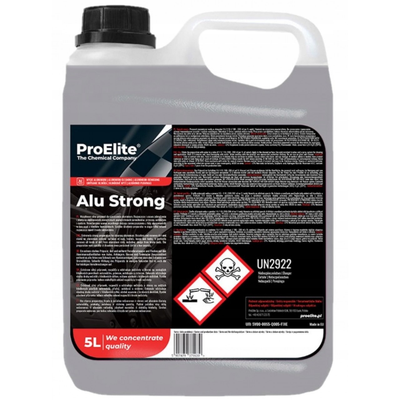 ProElite Alu Strong 5L Εξειδικευμένη προετοιμασία - Καθαριστικό οξύ για αλουμίνιο και μεταλλικές επιφάνειες