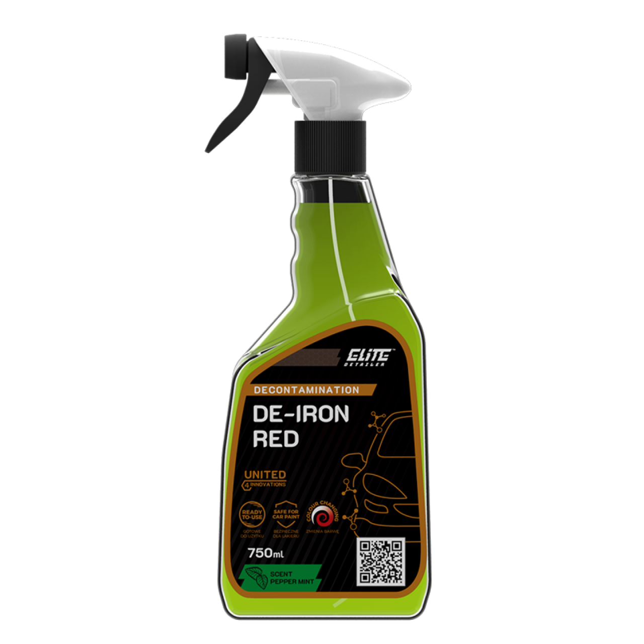 DE-IRON Red 750ml - Τζελ Αφαίρεσης Μεταλλικών Ακαθαρσιών και Σκουριάς με Εφέ Αιμορραγίας και Άρωμα Δυόσμου