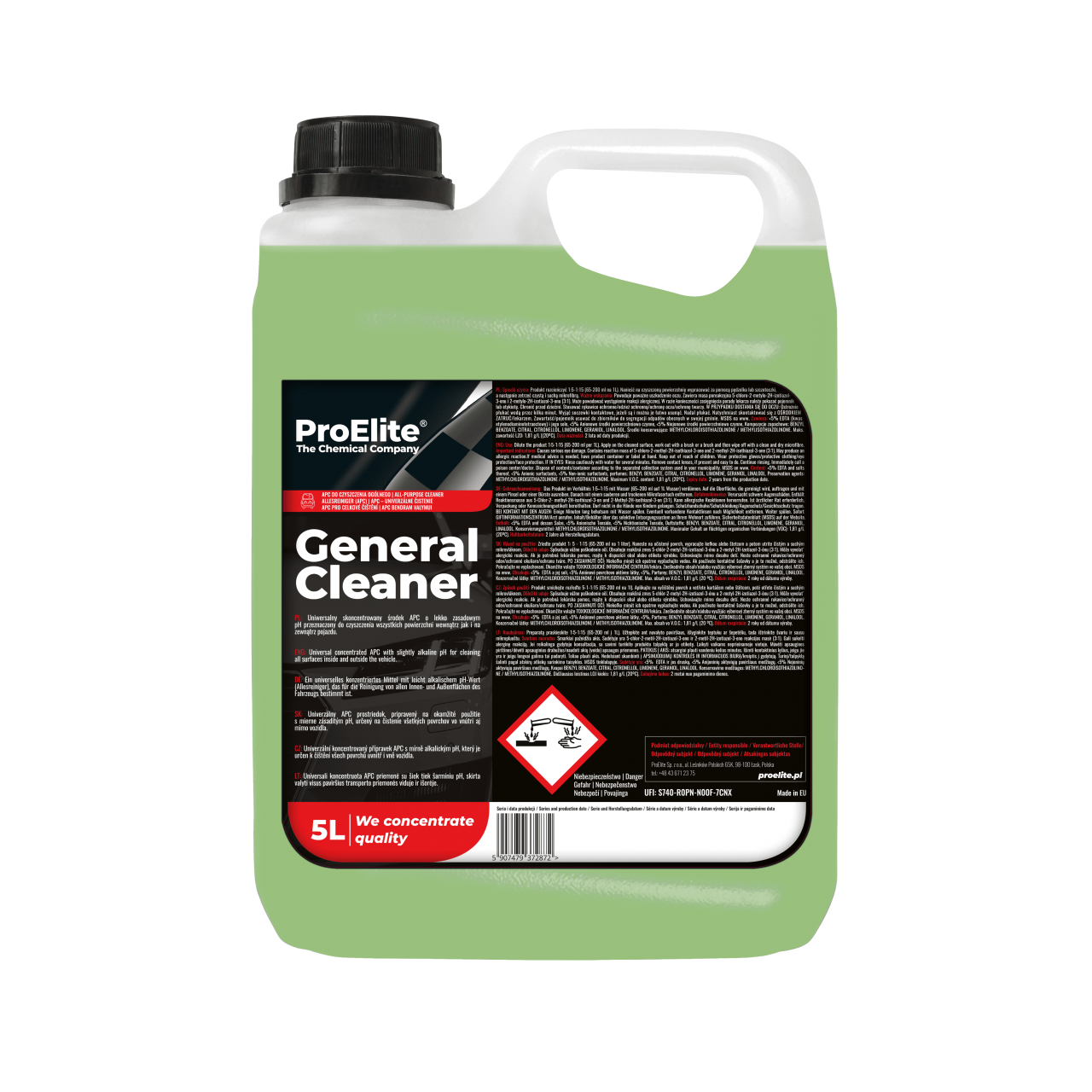 ProElite General Cleaner 5L Πολυχρηστικό Καθαριστικό για Εσωτερικά και Εξωτερικά Μέρη Αυτοκινήτου