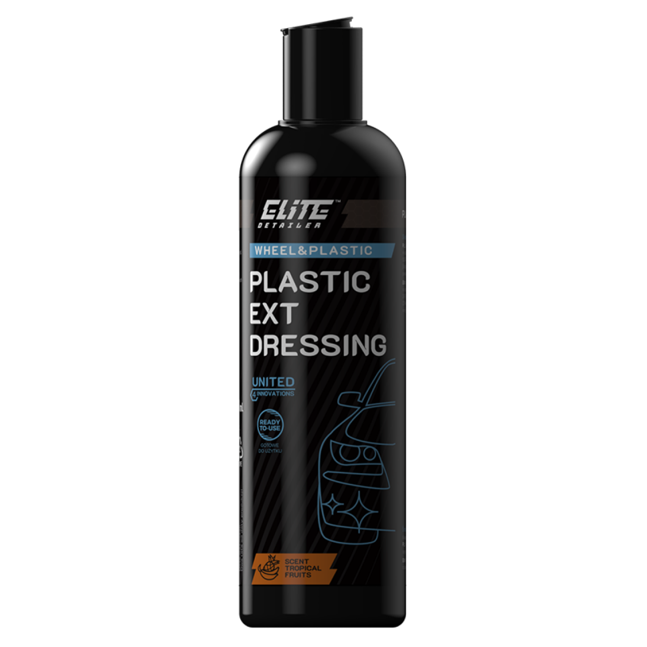 Plastic Ext Dressing 500ml - Επαγγελματική Φροντίδα Εξωτερικών Πλαστικών με Άρωμα Τροπικών Φρούτων