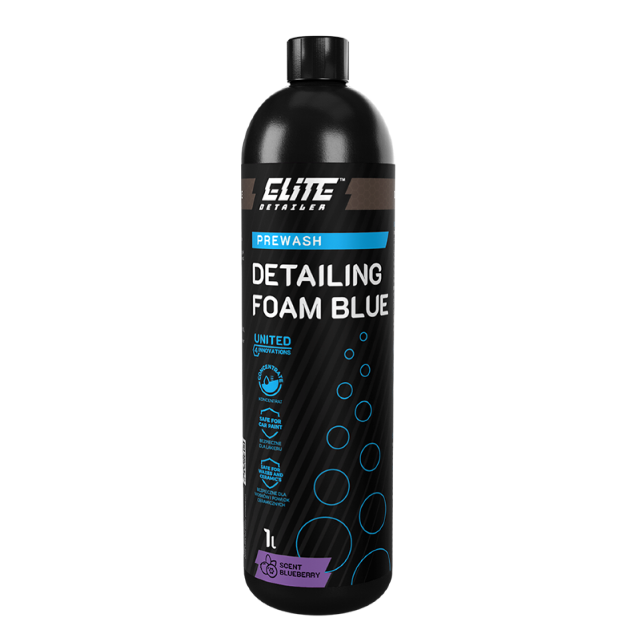 Ενεργός Αφρός Detailing Foam Blue 1L, Ιδιαίτερα συμπυκνωμένος, πολύχρωμος ενεργός αφρός με άρωμα βατόμουρου και ουδέτερο pH.