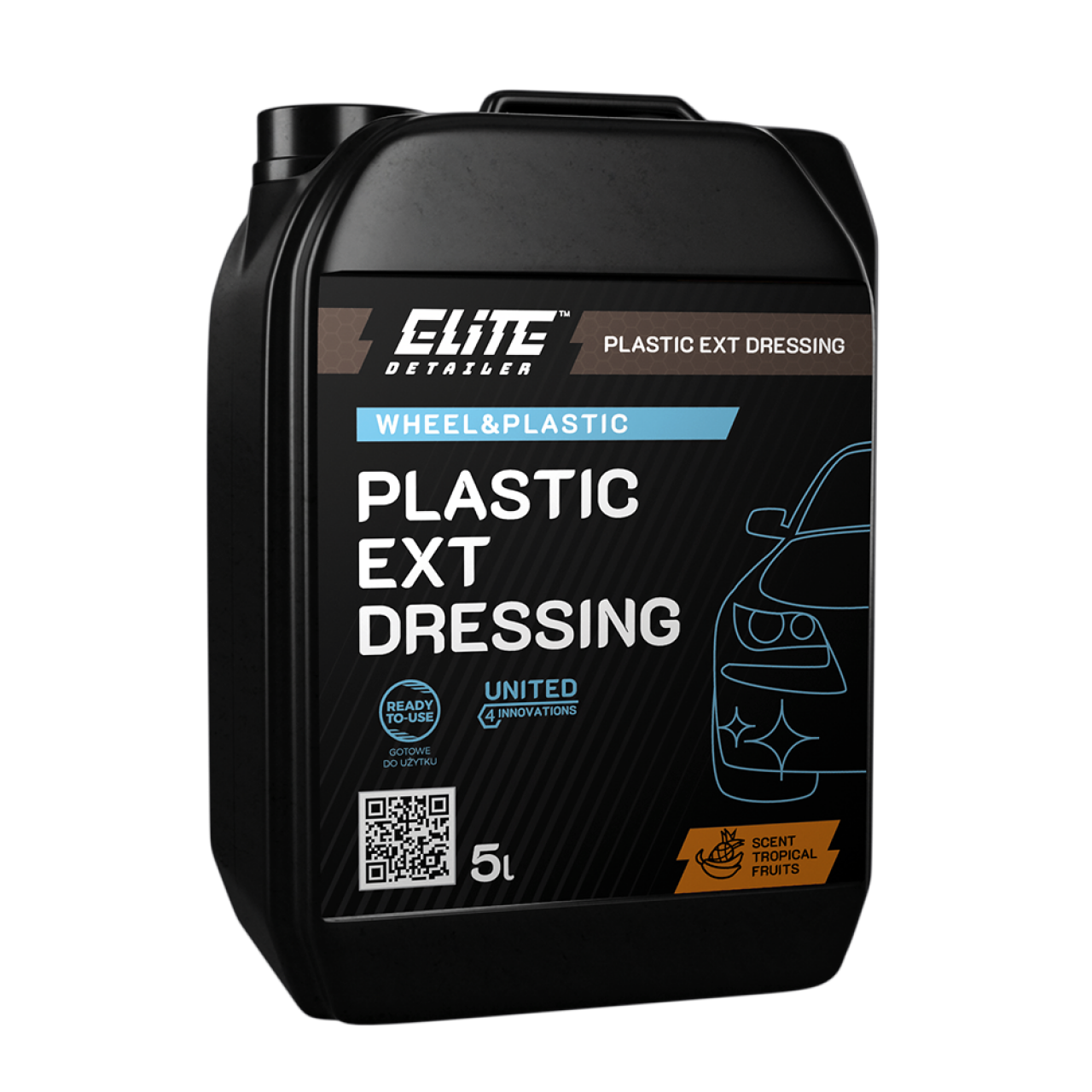 Plastic Ext Dressing 5L είναι ένα εξειδικευμένο προϊόν φροντίδας για πλαστικές επιφάνειες στο εξωτερικό του αυτοκινήτου