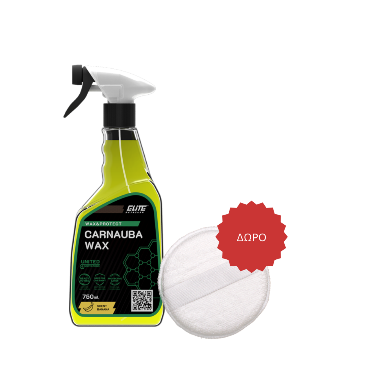 Carnauba Wax 750ml - Προηγμένο Κερί Καρναούμπα: Υψηλής Ποιότητας Υγρό Κερί με Βραζιλιάνικη Καρναούμπα για Ασύγκριτη Γυαλάδα και Προστασία + Σφουγγαράκι για γυάλισμα και κέρωμα (ΔΩΡΟ)